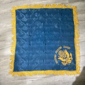 Vintage WWII U.S. Army Military Banner Tablecloth Fort Lewis Washington